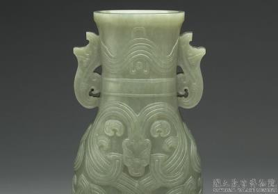 图片[2]-Jade hu jar with coiling twin-bodied dragon pattern, Qing dynasty (1644-1911)-China Archive